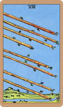 Eight of Wands Tarot Card