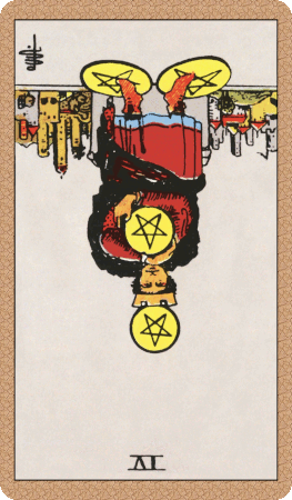 Four of Pentacles Tarot Card Reversed