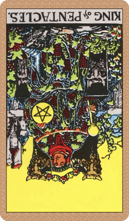 King of Pentacles Tarot Card Reversed