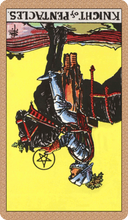 Knight of Pentacles Tarot Card Reversed