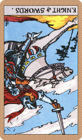 Knight of Swords Tarot Card Reversed