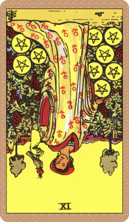 Nine of Pentacles Tarot Card Reversed