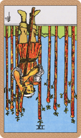 Nine of Wands Tarot Card Reversed