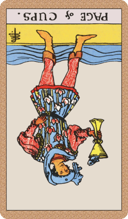 Page of Cups Tarot Card Reversed