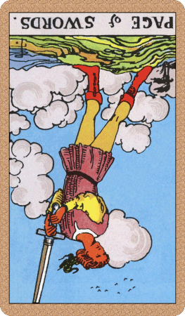 Page of Swords Tarot Card Reversed