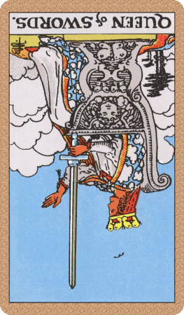 Queen of Swords Tarot Card Reversed