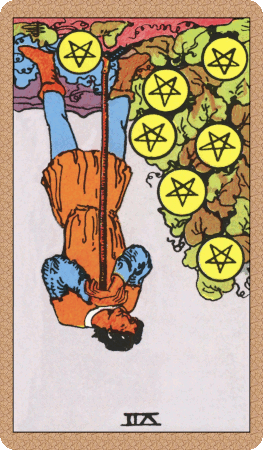 Seven of Pentacles Tarot Card Reversed
