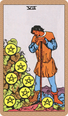 Seven of Pentacles Tarot Card