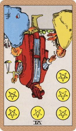 Six of Pentacles Tarot Card Reversed