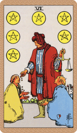 Six of Pentacles Tarot Card