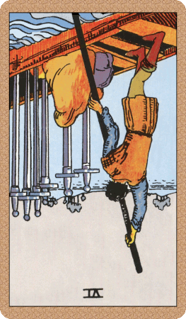Carta Invertida Carta del Tarot Seis de Espadas - Sun Moon Tarot