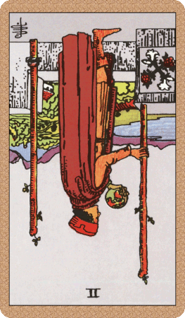 Two of Wands Tarot Card Reversed