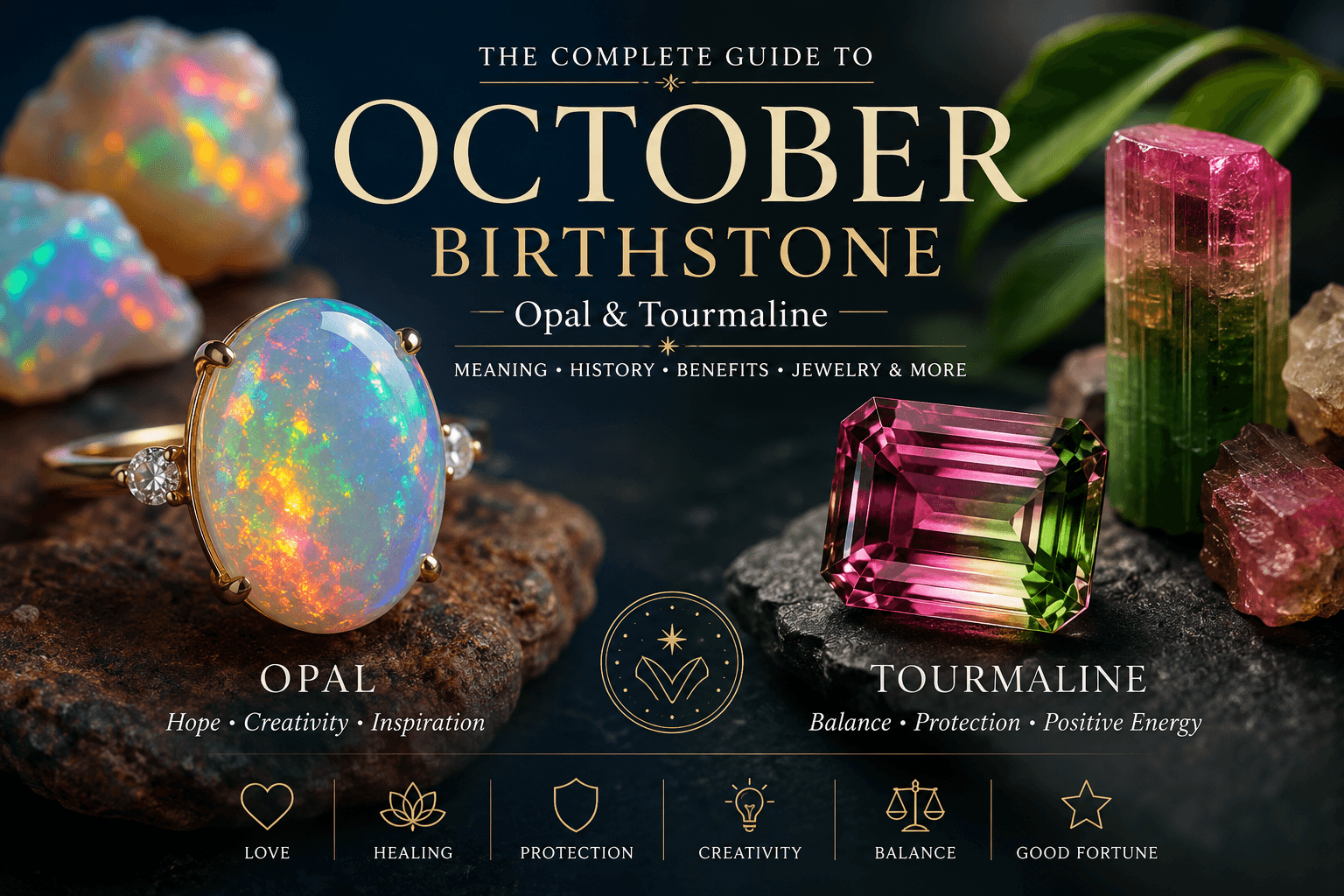 October Birthstone: Complete Guide to Opal and Tourmaline Meaning, Colors, History, and Symbolism